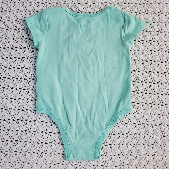 Rococo Short Sleeve Bodysuit, Teal Llama, 9 months - Picture 2 of 6